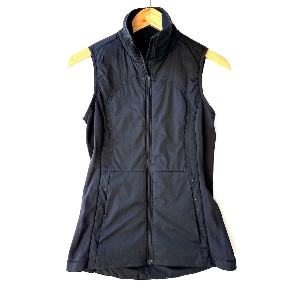Lululemon Run For Cold Vest Women's 4‎ Black PrimaLoft Stretch Glyde $148 W4IG6S